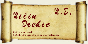 Milin Drekić vizit kartica